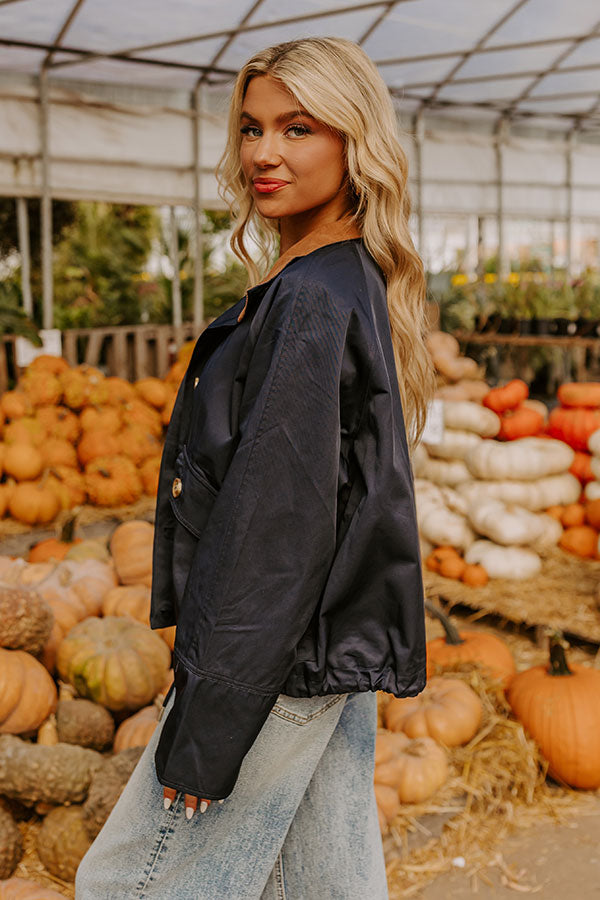 Crisp Mornings Cargo Jacket in Navy