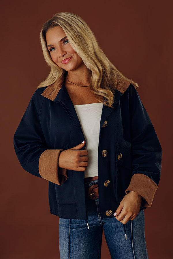 Crisp Mornings Cargo Jacket in Navy Image - 1