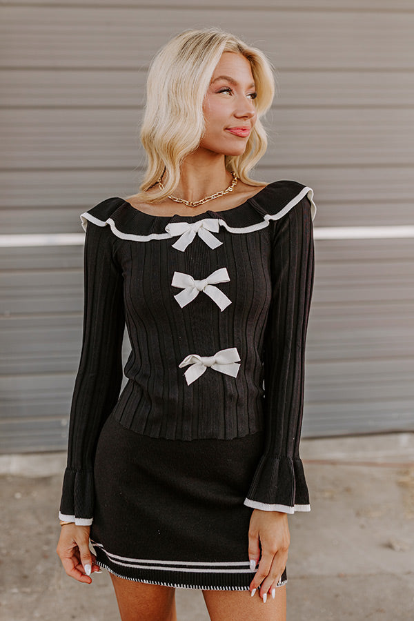 Bows And Kisses Knit Top