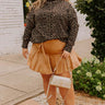 The Arlet High Waist Faux Suede Skort Curves Image - 1