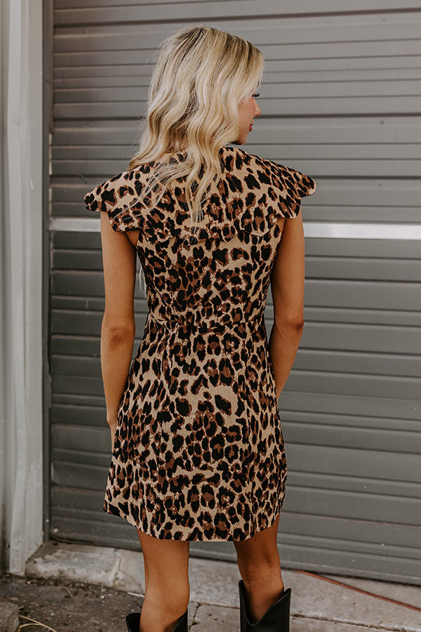 Falling in Love Leopard Mini Dress M / Brown Falling in Love Leopard Mini Dress M / Brown
