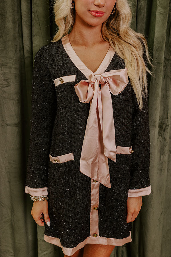 Office Chic Tweed Mini Dress in Black S / Black Office Chic Tweed Mini Dress in Black S / Black