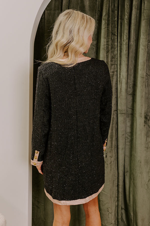Office Chic Tweed Mini Dress in Black S / Black Office Chic Tweed Mini Dress in Black S / Black
