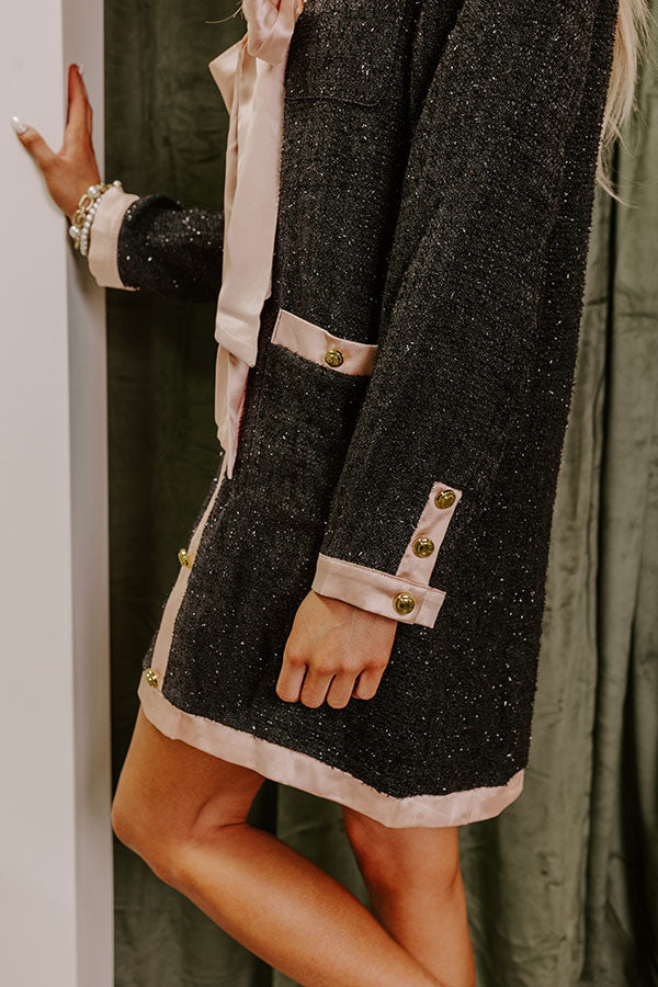 Office Chic Tweed Mini Dress in Black S / Black Office Chic Tweed Mini Dress in Black S / Black