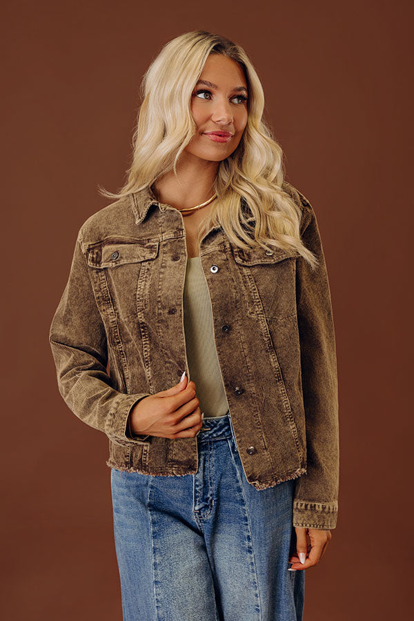 Hayride Honey Corduroy Jacket in Brown