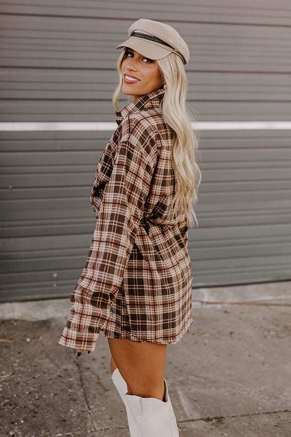 Pumpkin Patch Cutie Flannel Romper in Brown   