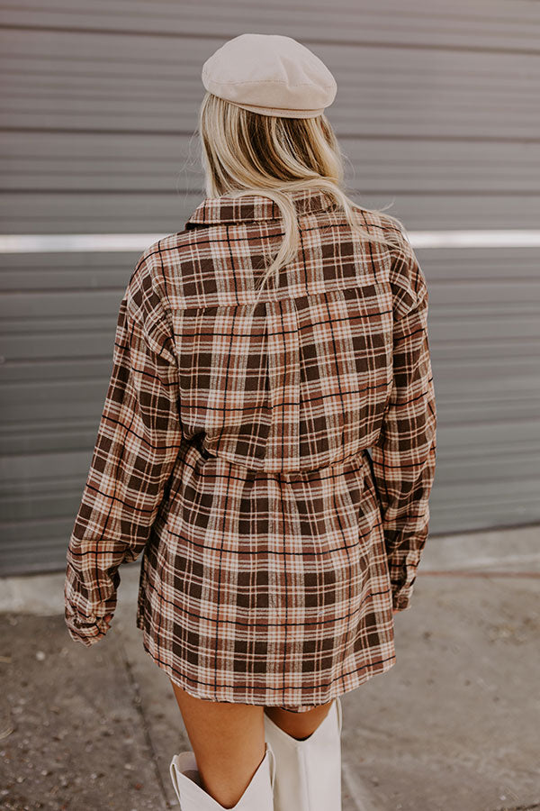 Pumpkin Patch Cutie Flannel Romper in Brown   