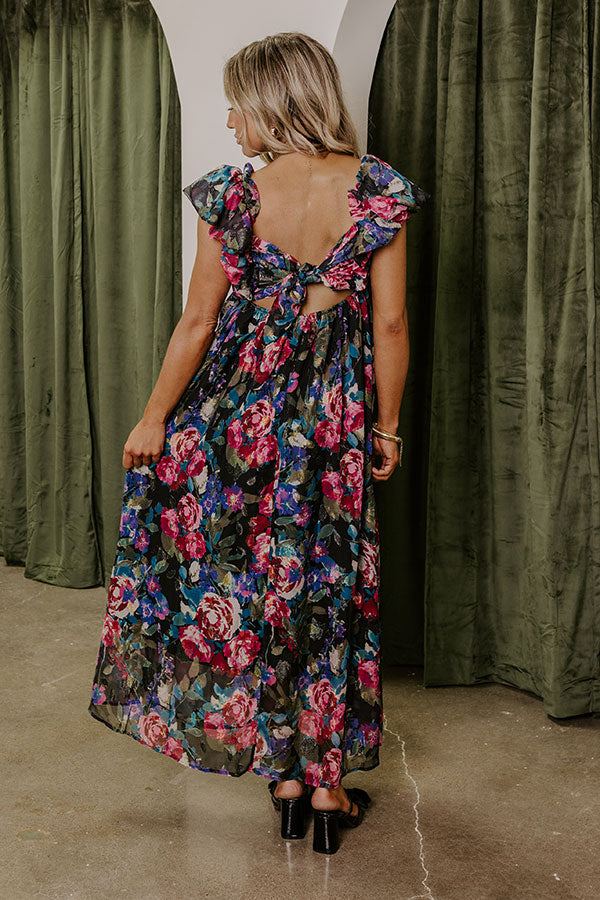 Moonlit Garden Floral Maxi Dress