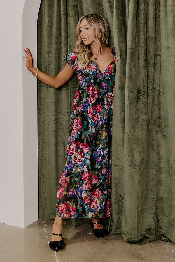 Moonlit Garden Floral Maxi Dress