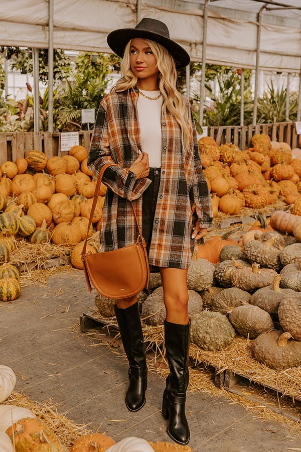 Peppermint Kisses Flannel Tunic Dress In Black   