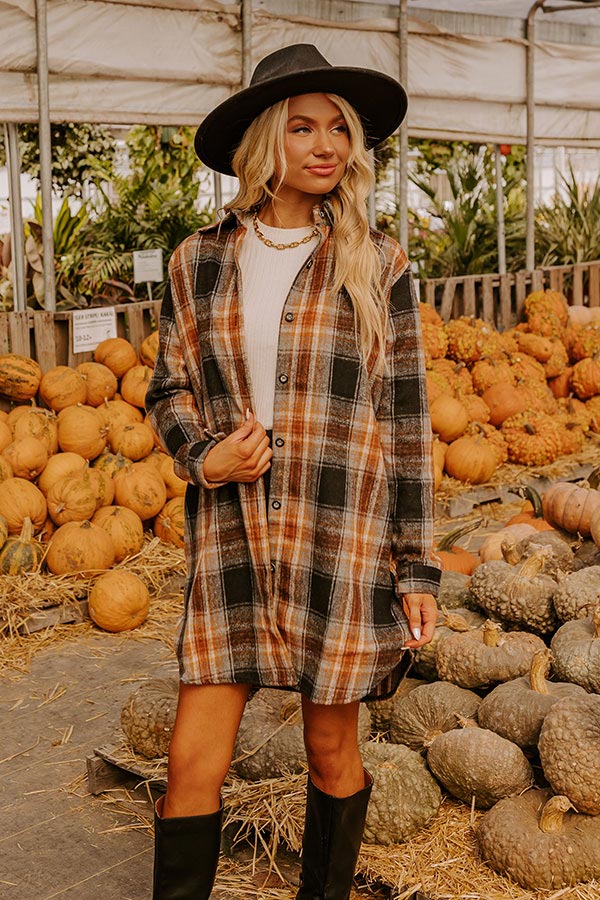 Peppermint Kisses Flannel Tunic Dress In Black