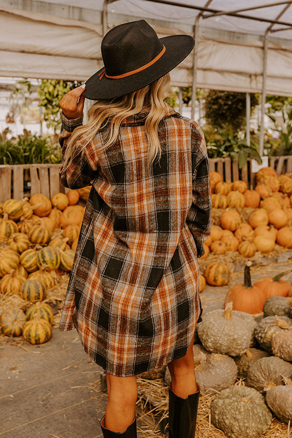 Peppermint Kisses Flannel Tunic Dress In Black   