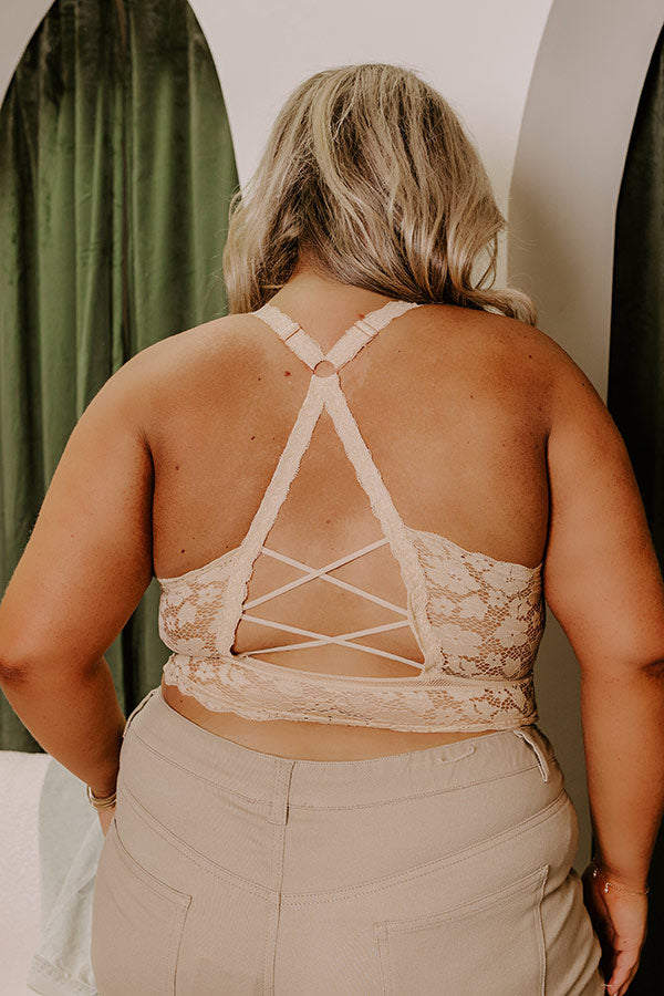 The Juliette Racerback Lace Bralette in Natural Curves