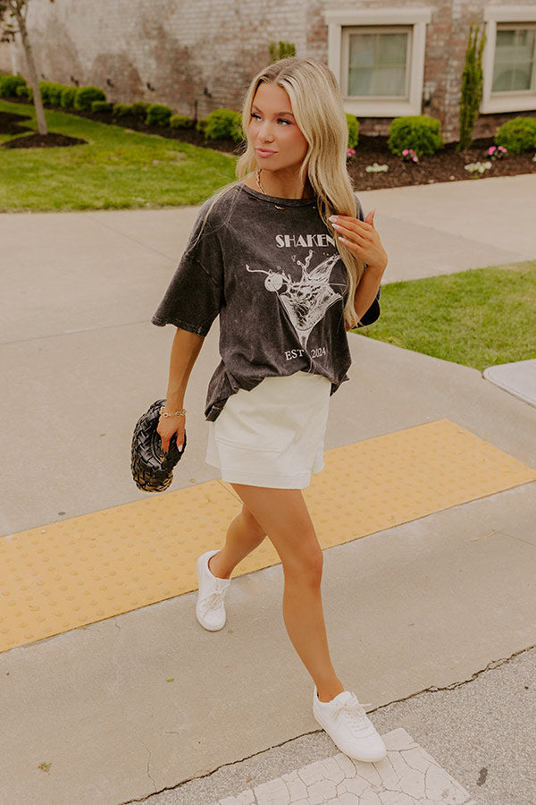 Shaken And Stirred Distressed Martini Graphic Tee Image - 2