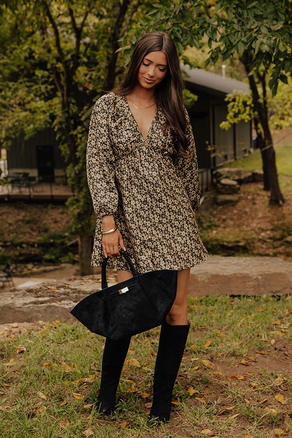 Candlelit Dinner Floral Jacquard Mini Dress Image - 2