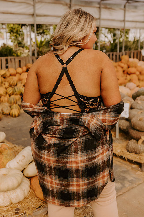 The Juliette Racerback Lace Bralette in Black Curves