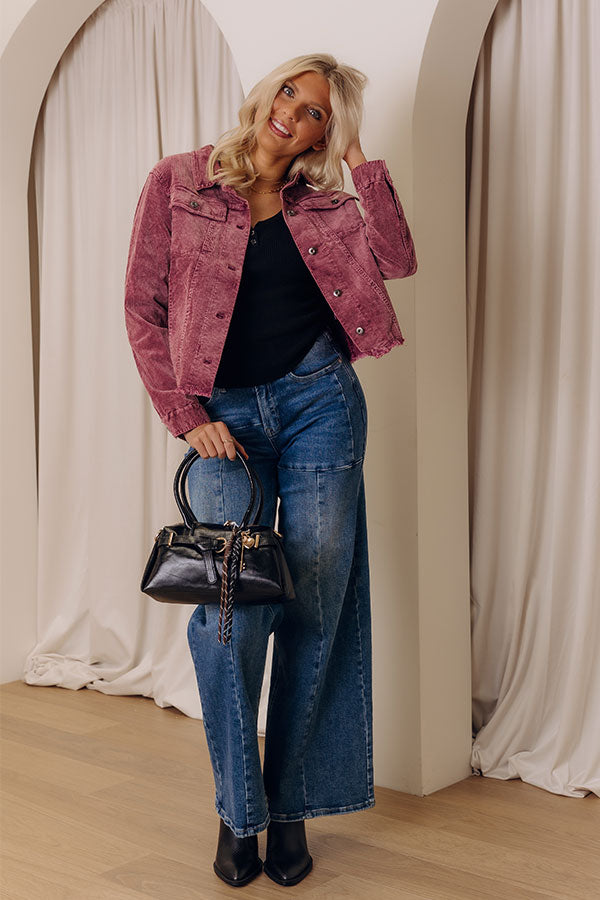 Hayride Honey Corduroy Jacket in Maroon Image - 1