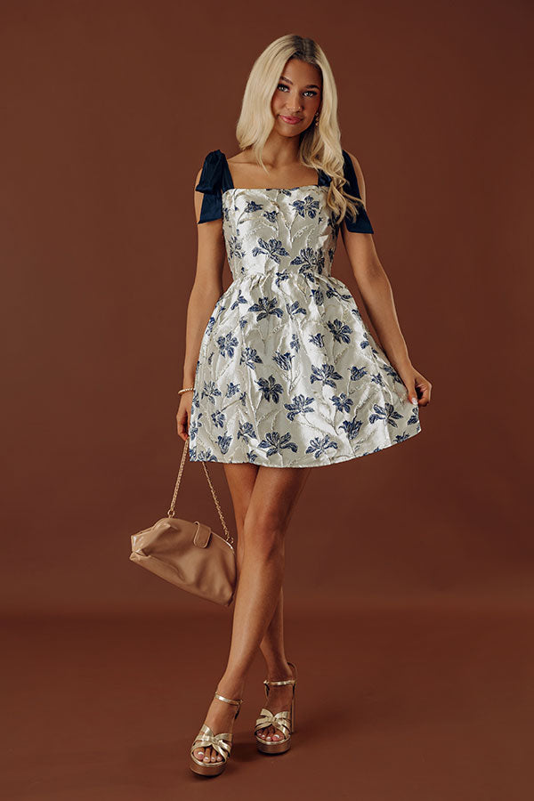 Stunning Moment Floral Jacquard Mini Dress