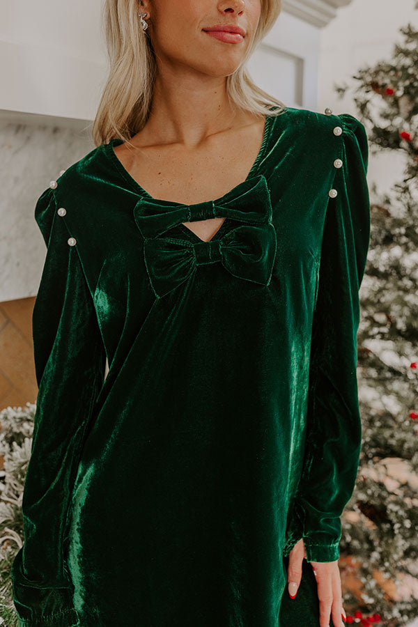 Vino at Midnight Velvet Mini Dress S / Hunter-Green Vino at Midnight Velvet Mini Dress S / Hunter-Green