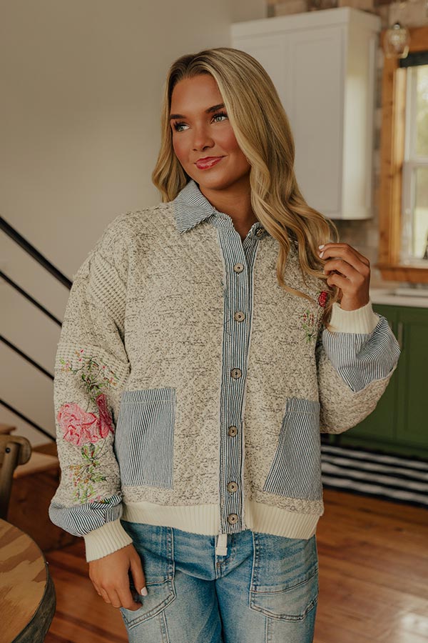 Keeping Cozy Quilted Jacket in Ivory Image - 2