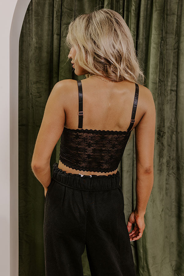 The Skye Longline Lace Bralette in Black