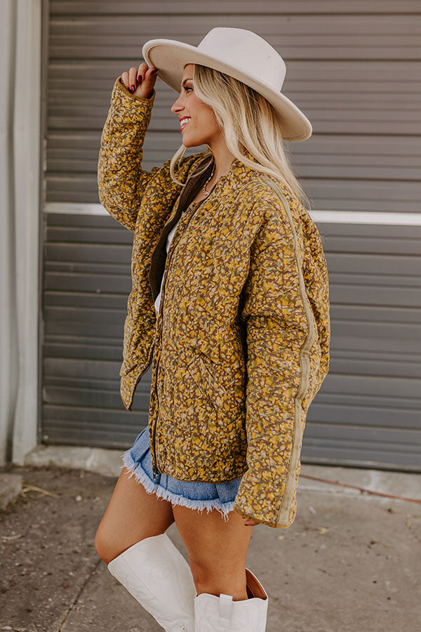 Cabin Cutie Corduroy Jacket in Primrose Yellow