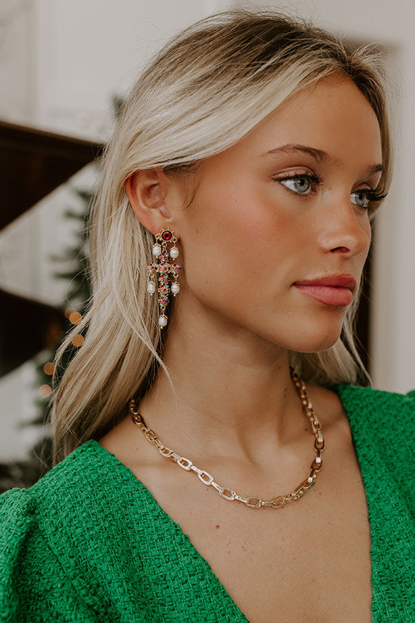 Chic Showstopper Earrings in Sangria