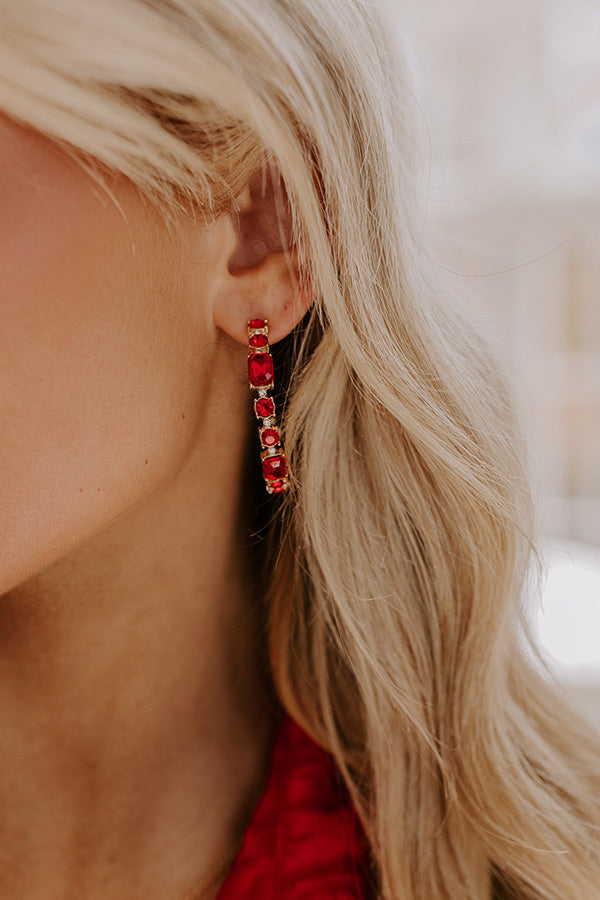 Chic State Of Mind Hoop Earrings in Red