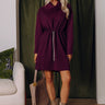 Coffee Shop Cutie Drawstring Mini Dress in Royal Plum Image - 1