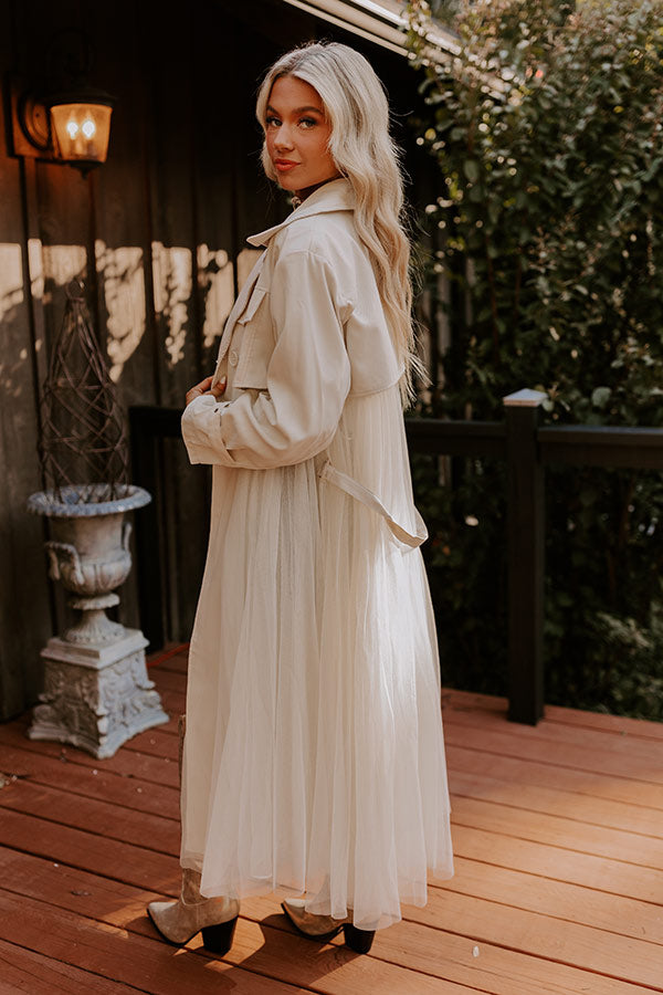 Catwalk Crush Mesh Trench Coat in Cream L / Cream Catwalk Crush Mesh Trench Coat in Cream L / Cream