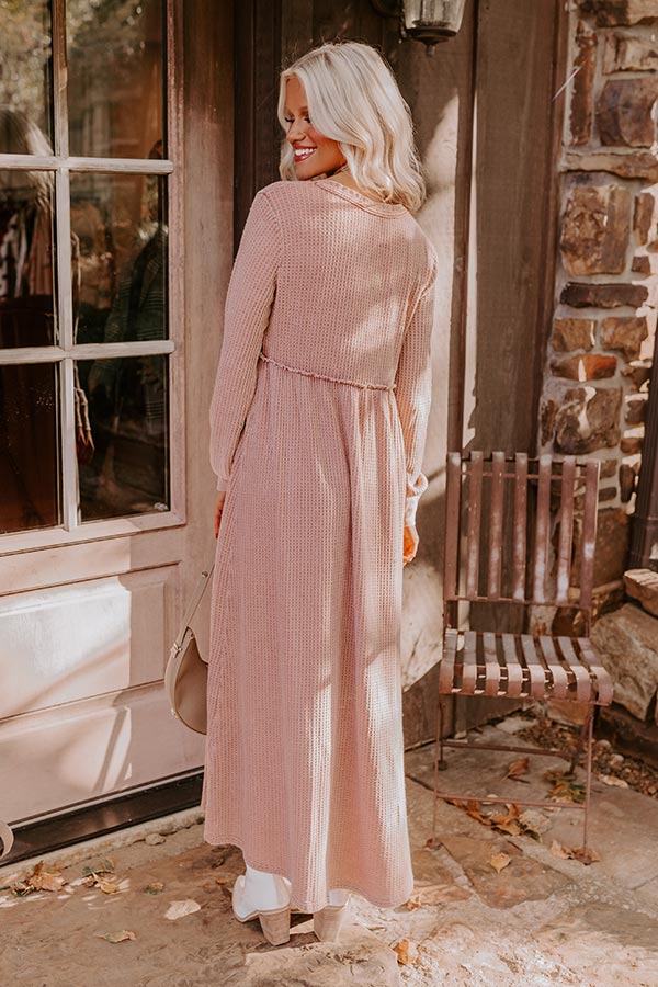 Cozy Moment Waffle Knit Maxi Dress in Rustic Rose Impressions Online Boutique Cozy Moment Waffle Knit Maxi Dress in Rustic Rose Impressions Online Boutique