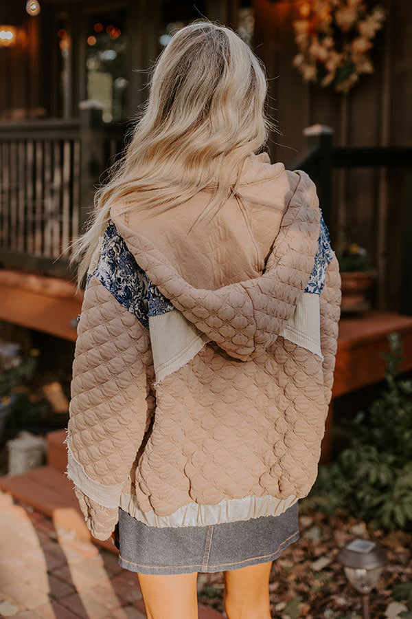 Cozy Couture Quilted Jacket in Warm Taupe