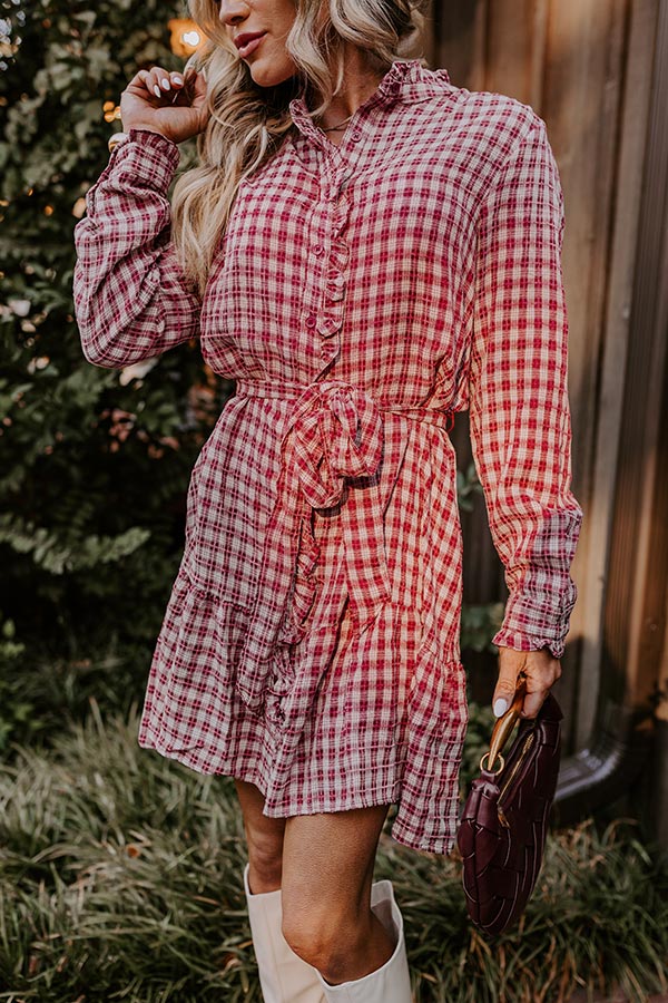 Orchard Stroll Plaid Mini Dress   