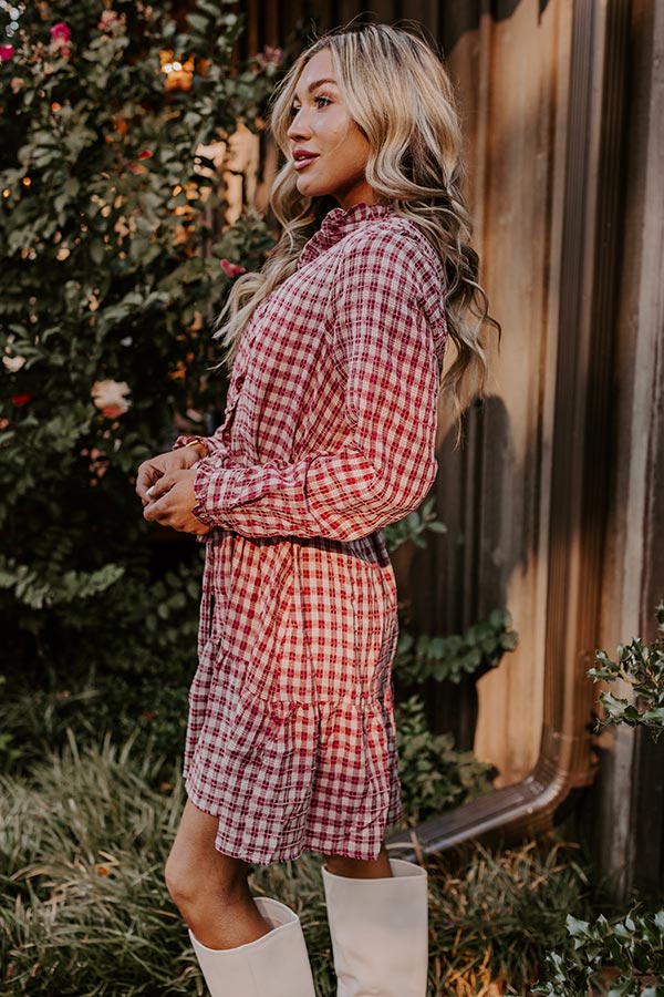 Orchard Stroll Plaid Mini Dress   