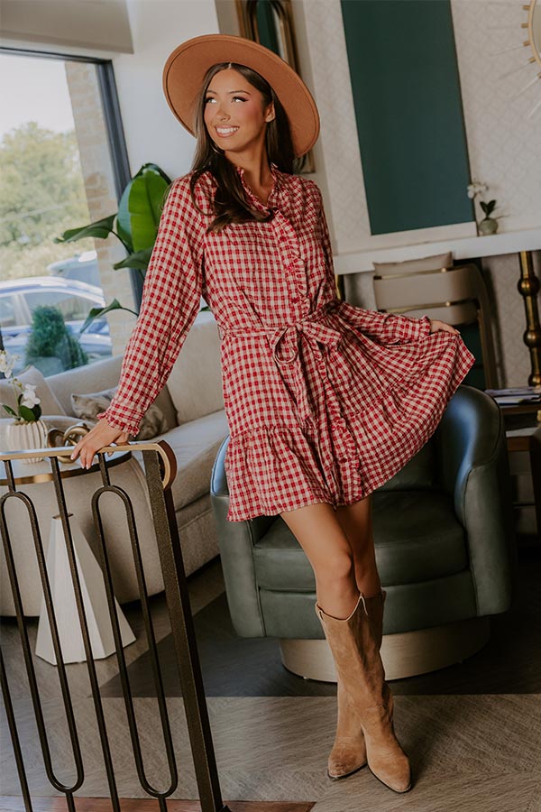 Orchard Stroll Plaid Mini Dress Image - 1