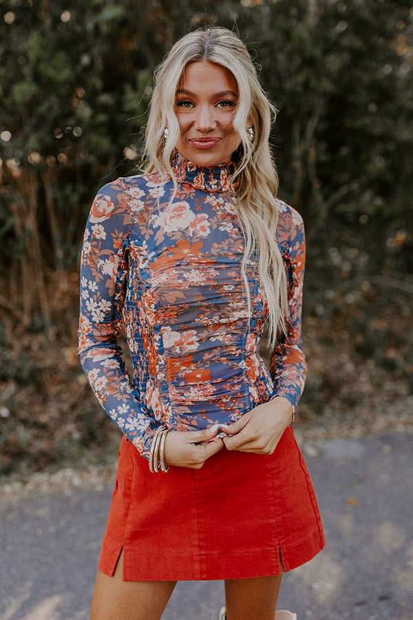 Call It Chic Floral Mesh Top