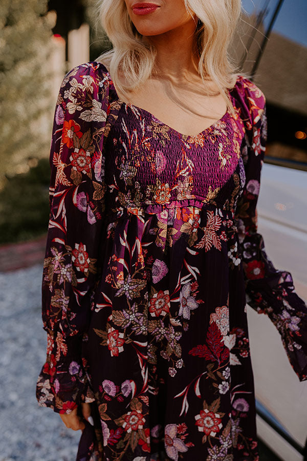 Vino Sippin' Floral Mini Dress