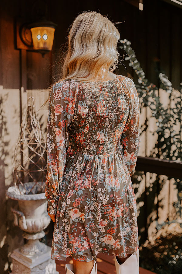 Soho Style Floral Mesh Mini Dress