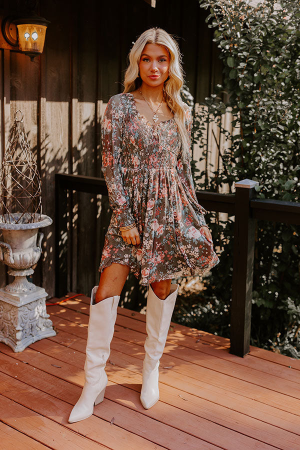 Soho Style Floral Mesh Mini Dress