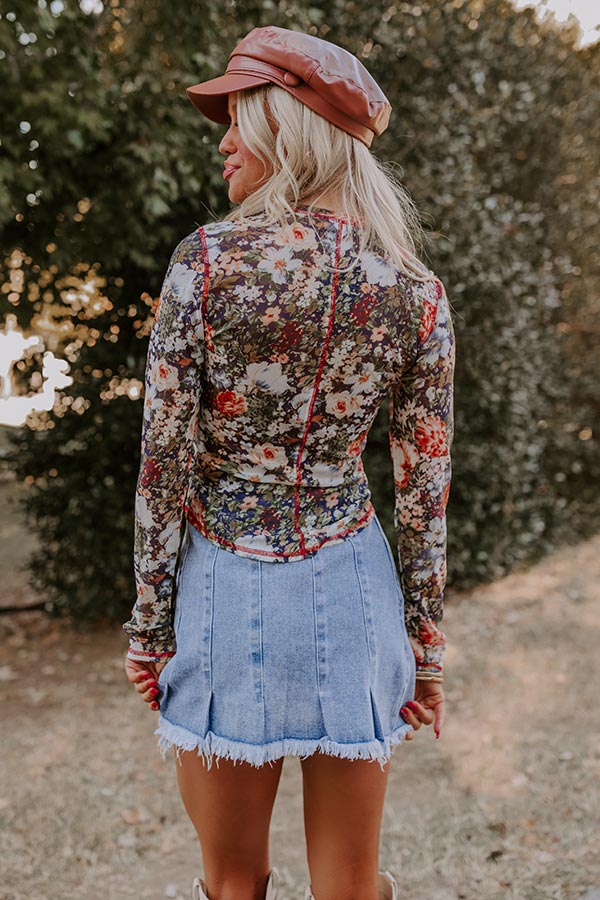 Floral Dreams Mesh Top in Purple