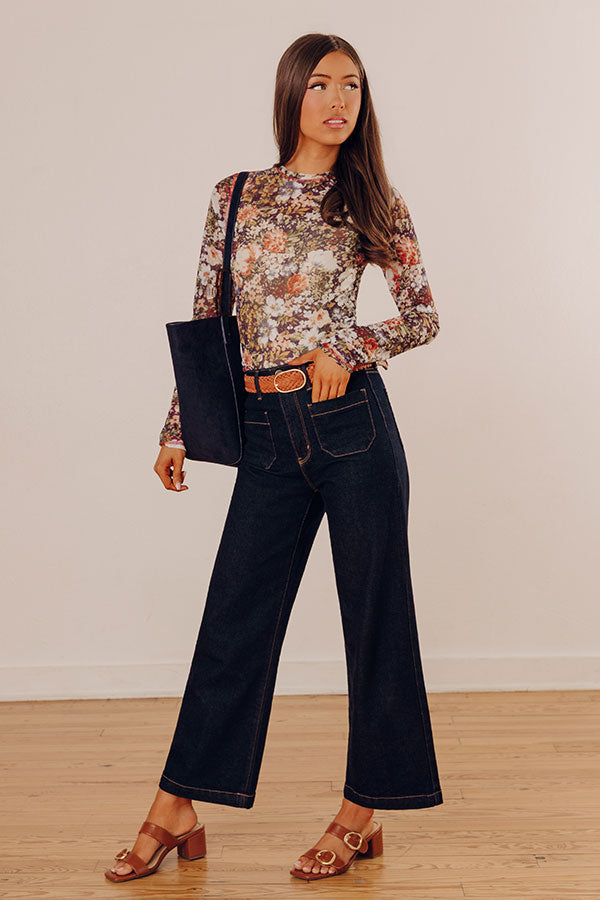 Floral Dreams Mesh Top in Purple