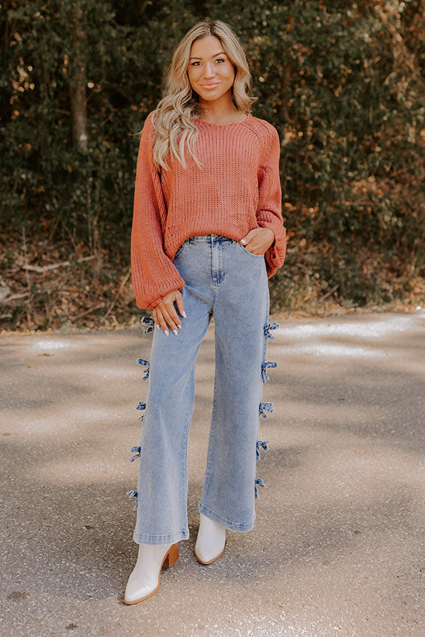 Cozy A La Mode Knit Sweater in Rust