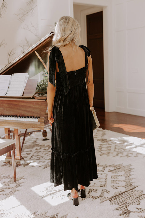 Cranberry Martini Velvet Midi in Black L / Black