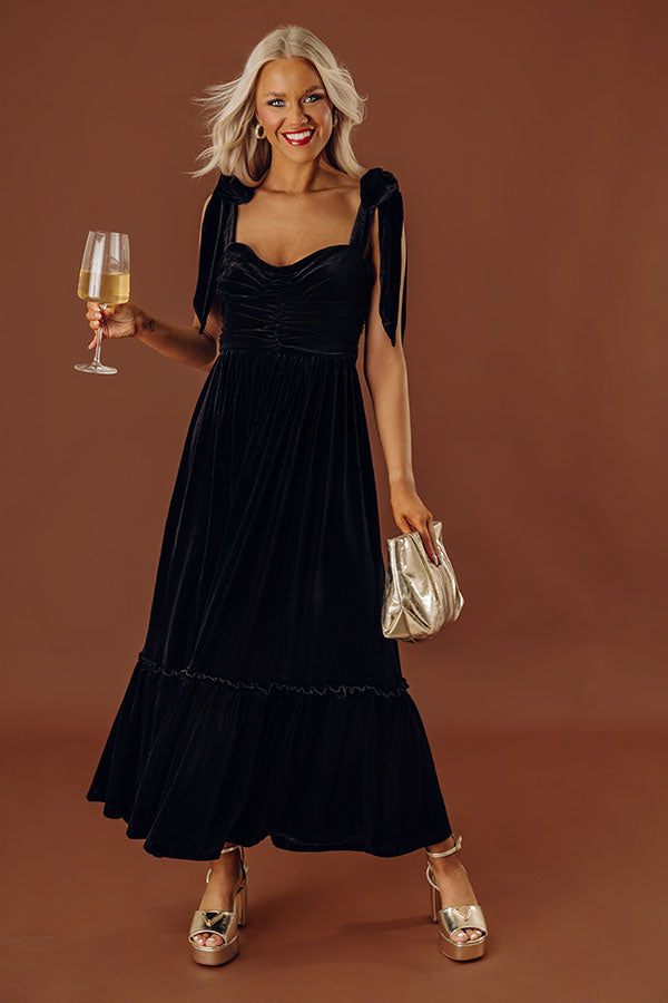 Cranberry Martini Velvet Midi in Black Image - 1