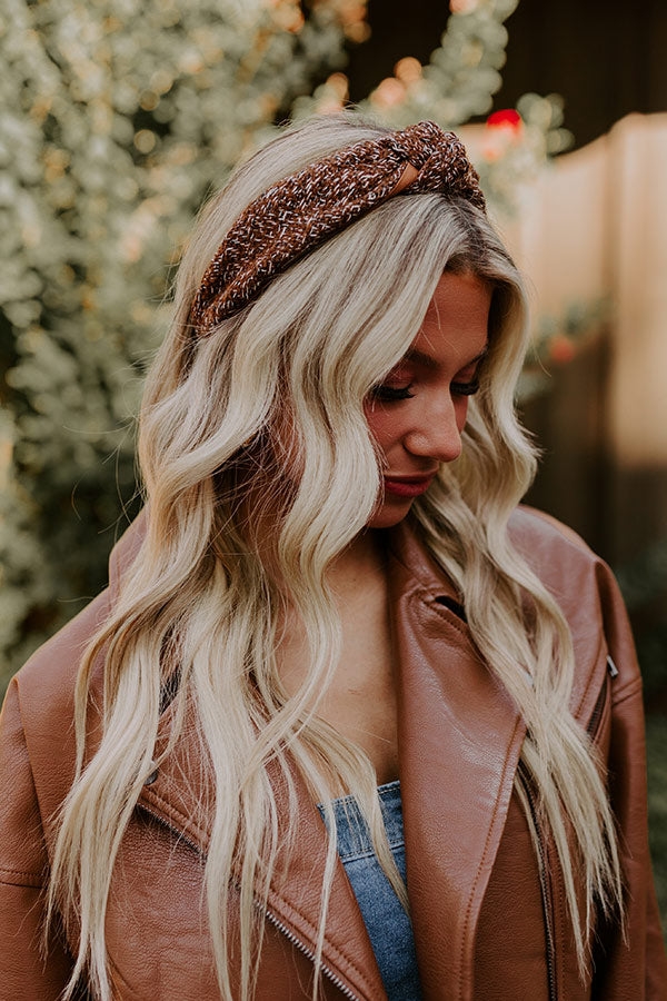 Chic Moment Tweed Headband in Brown