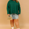 Kind Glance Eyelet Sweater in Hunter Green Curves Image - 1