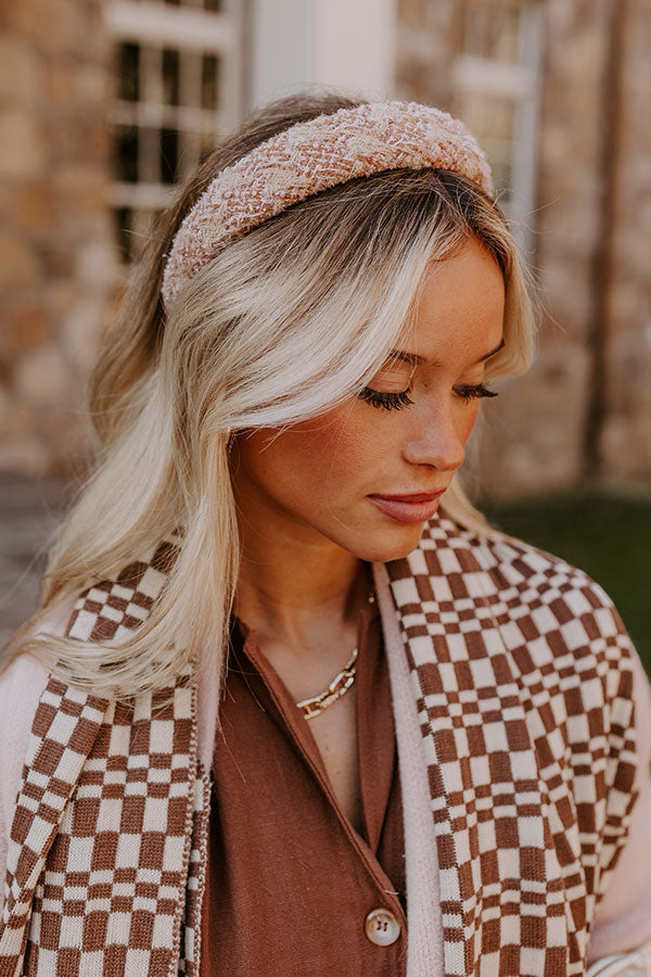 Easy To Style Tweed Headband in Pink