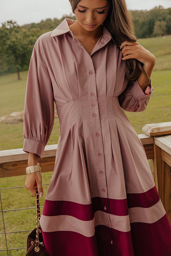 Hopeless Romantic Button Down Midi in Dusty Purple Image - 2