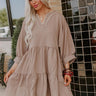 Dreamy Moment Mini Dress in Mocha Image - 1