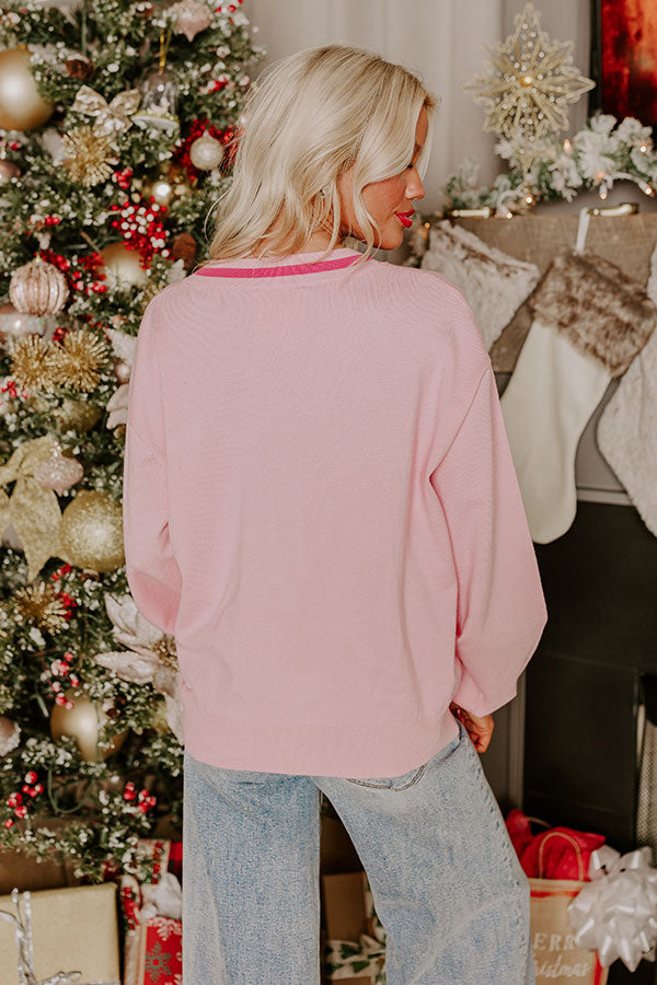 Holiday Parade Sequin Sweater in Pink